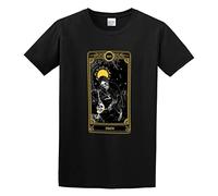 RlMI LINMY Death Tarot Card - Occult Gothic Fortune Telling Unisex 100% Cotton Short-Sleeve T-Shirts Black S