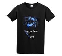 RlMI LINMY Fantastic Swag Slender Man with A Guitar Ale O-Neck 100% Cotton Short Sleeve Unisex T-Shirt XXXL