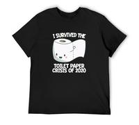 RlMI LINMY I Survived The Toilet Paper Crisis of 2020 Shirt Fun Gift T-Shirt Black XXXL