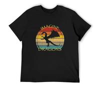 RlMI LINMY Imagine Magical and Mythical Fantasy Dragons II Men's T Shirt Crew Neck Unisex Short Sleeve T-Shirt S