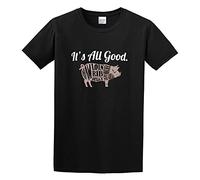 RlMI LINMY Its All Good Pig Pork Meat Butcher BBQ Barbecue Funny Gift Birthday O-Neck 100% Cotton Short Sleeve Unisex T-Shirt S