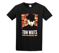 RlMI LINMY JuDian Tom Waits Dublin Unisex 100% Cotton Short-Sleeve T-Shirts Black S