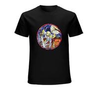 RlMI LINMY MediEvil Sir Daniel Fortesque Stained Glass Window Horror T-Shirt Black XXL