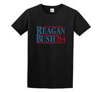 RlMI LINMY New Ronald Reagan George Bush 84 Campaign O-Neck 100% Cotton Short Sleeve Unisex T-Shirt L