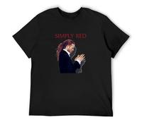 RlMI LINMY Simply Red Hits Stars Flame CD Book Mick Hucknall Life Blue Sting O-Neck 100% Cotton Short Sleeve Unisex T-Shirt XL