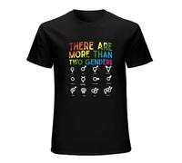 RlMI LINMY There are More Than Two Genders Symbols Rainbow LGBT T-Shirt Black XL
