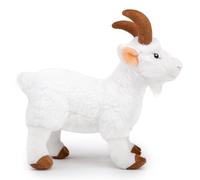 RLOMUTE Peluche Chèvre Blanche 11.4 Pouces Animal réaliste Doux et Mignon câlin pour Les fêtes d'anniversaire Les compagnons la décoration Cadeau de Collection pour Enfants garçons Filles Debout