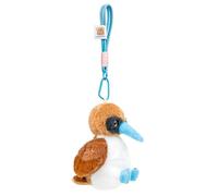 RLOMUTE Peluche Oiseau Porte-clés Animal Doux et Mignon Amovible Pendentif de Sac Secouez pour Faire Un Son câlin pour Les fêtes d'anniversaire Cadeau pour Les Enfants - Fou à Pieds Bleus