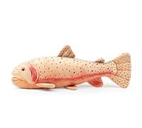 RLOMUTE Peluche Truite Arc-en-Ciel Animal Réaliste Doux et Mignon Poisson Jouet câlin pour Les fêtes compagnons la décoration Cadeau de Collection pour Enfants garçons Filles 16.5 Pouces Marron