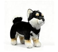 RLOMUTE Shiba Inu Peluche Doux - Oreiller Shiba Inu Mignon Shiba Inu Jouet Animal Réaliste-28cm/11, Jouet en Unique Modèle Poupée Cadeau pour Enfants (Noir)