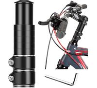 Rlongtou Guidon de vélo surélevé de guidon de vélo VTT avec clés hexagonales pour fourche de 28,6 mm, alliage d'aluminium, noir