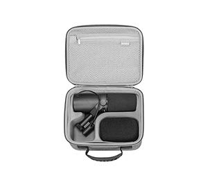 RLSOCO Étui Compatible avec Shure MV7X XLR/MV7+/MV7i/MV7 Podcast Microphone & avec SM7B/SM7dB/MV6 Microphone Dynamique (Étui Uniquement) - Gris