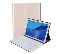 RLTech Clavier étui pour Huawei MediaPad T5 10, QWERTY Slim PU Housse Clavier sans Fil Coque pour Huawei MediaPad T5 10 10.1" Bluetooth Keyboard, Or