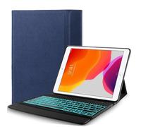 RLTech Clavier étui pour iPad Pro 12,9 2020, 7 Couleurs Rétro-éclairé QWERTY Slim One-Piece PU Housse Clavier sans Fil Coque pour iPad Pro 12,9 2020 Bluetooth Keyboard, Bleu