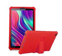 RLTech Coque pour Huawei MediaPad M5 Lite 8 Pouce, Ultra Slim Soft Housse en Silicone Coque Case Étui avec Stand pour Huawei MediaPad M5 Lite 8 Pouce, Rouge