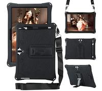 RLTech Coque pour MEBERRY M6, Silicone Antichoc Léger Housse de Protection avec Support Stand pour MEBERRY M6/TOSCiDO K108 W109 K107/YOTOPT K107/ALLDOCUBE iPlay10 Pro M5XS/HOTREALS 10/Era 10, Noir