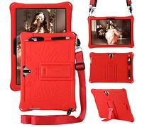 RLTech Coque pour MEBERRY M6, Silicone Antichoc Léger Housse de Protection avec Support Stand pour MEBERRY M6/TOSCiDO K108 W109 K107/YOTOPT K107/ALLDOCUBE iPlay10 Pro M5XS/HOTREALS 10/Era 10, Rouge