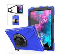 RLTech Coque pour Surface Pro 7 - Housse Coque Rigide Protection Intégrale Antichoc avec dragonne et Bretelles pour Microsoft Surface Pro 6 / Pro 5 / Pro 4 avec 360 Rotation, Bleu