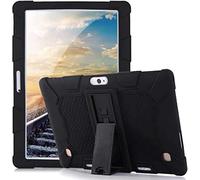 RLTech Coque pour VANKYO MatrixPad S30, Ultra Slim Soft Housse en Silicone Coque Case Étui avec Stand pour Dragon Touch K10/YELLYOUTH 10.1/Wecool 10.1/Lectrus 10.1/Yuntab K107, Noir