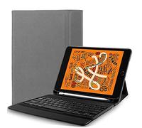 RLTech iPad Mini 2019 Clavier étui, QWERTY Slim One-Piece PU Housse Clavier sans Fil Coque pour iPad Mini 5 Gen 2019 / iPad Mini 4 Bluetooth Keyboard, Gris