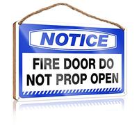 RLVH Panneau amusant en bois avec inscription « Fire Door Do Not Prop Open » - 23 x 35 cm