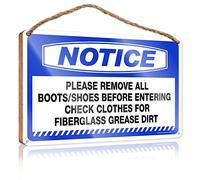 RLVH Panneau de porte de bureau personnalisé avec inscription « Please Remove All Boots Shoes Before Entering », panneau en bois pour salle de bain, maison, bureau (20 x 30 cm)