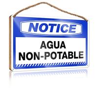 RLVH Panneau décoratif pour porte d'entrée - Panneau en bois Agua non potable - Décoration amusante pour salle de bain (15 x 28 cm)