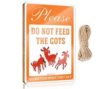 RLVH Panneau en bois à suspendre avec inscription « Please Don'T Feed The Goats, No Matter What They Say » - Décoration de cuisine rustique et accessoires - 15 x 28 cm