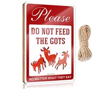 RLVH Panneau en bois à suspendre avec inscription « Please Don'T Feed The Goats, No Matter What They Say » (23 x 35 cm)