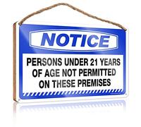 RLVH Panneau en bois « Little Man Cave » avec inscription « Persons under 21 Years Of Age Not Permitted On These Premises » - Décoration de maison - Panneau de Noël pour la maison - Décoration de Noël