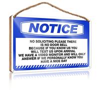 RLVH Panneau mural amusant en bois avec inscription « No Soliciting Please There Is No Door Bell » - Panneau amusant à suspendre - Cadeau de jardin (20 x 30 cm)
