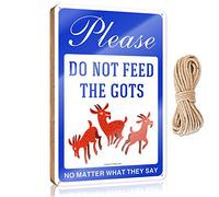RLVH Panneau mural amusant en bois « Please Don'T Feed The Goats, No Matter What They Say » - Plaque murale à suspendre pour décoration d'intérieur (23 x 35 cm)