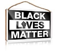 RLVH Plaque murale en bois noir « Lives Matter Blm » - Cadeau pour le travail, les amis, le bar - 23 x 35 cm