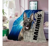 RLYXGS Couvertures Malinois 3D Plaid Couvertures Chien De Compagnie Moelleuse Couverture Epaisse Jeté De Canapé Flanelle Couverture bébé,Bureau Sieste Couverture Chaise 150x200 B392