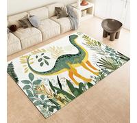 RLYXGS Dinosaure Tapis de Salon 50x80cm Feuilles Dessin Animé Chambre Décor Tapis Doux Antidérapant,Lavable Moquette Intérieur Poils Courts pour Cuisine, Couloir, Paillasson, Salle de Jeux 5R1512
