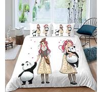 RLYXGS Housse de Couette 140x200 Anime Enfants Fille Parure de lit 1 Personne Imprimé en 3D Anime Mangas Japonais Microfibre 3 pièces avec Fermeture à GlissièRe CachéE et 2 Taies d'oreillers50x75cm