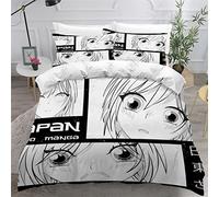 RLYXGS Housse de Couette 140x200 Anime Fille Garcon Parure de lit 1 Personne Imprimé en 3D Anime Dessin animé Microfibre 3 pièces avec Fermeture à GlissièRe CachéE et 2 Taies d'oreillers50x75cm