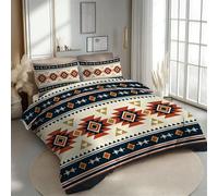 RLYXGS Housse de Couette 140x200 Réversible Aztèques Parure de Lit 1 Personne Navajo Amérindien 3D Douce Microfibre 3 Pièces avec Fermeture Éclair et 2 Taies d'oreillers 65x65 pour Enfant 1R56