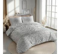 RLYXGS Housse de Couette 220x240 Réversible Moderne Abstrait Parure de Lit 2 Personnes Noir Gris 3D Douce Microfibre 3 Pièces avec Fermeture Éclair et 2 Taies d'oreillers 65x65 pour Adultes 1R50