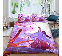 RLYXGS Mangas Parure de lit 2 Personne Anime Japon et d'anime Housse de Couette 200x200 Enfants Ado Microfibre Hypoallergique avec Fermeture Éclair et 2 Taies d'oreillers 50x75cm 3 pièces