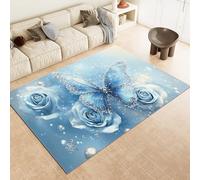 RLYXGS Papillon Rose Tapis de Salon 140x200cm Luxe Rêve Chambre Décor Tapis Doux Antidérapant,Lavable Moquette Intérieur Poils Courts pour Cuisine, Couloir, Paillasson, Salle de Jeux 5R1776