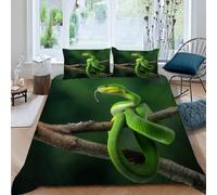 RLYXGS Serpent Housse de Couette 140x200 Enfant Ado Fille Animaux Tropicaux Imprimé 3D Parure de lit 2 Personnes avec Fermeture Éclair avec 2 Taie d'oreiller 50X75cm Doux Polyester 3 pièces