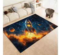 RLYXGS Univers Tapis de Salon 80x150cm Galaxie Science-Fiction Chambre Décor Tapis Doux Antidérapant,Lavable Moquette Intérieur Poils Courts pour Cuisine, Couloir, Paillasson, Salle de Jeux 5R1256