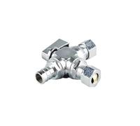 RLZQSGOT Angle en Laiton 3 Voies for Salle de Bain/Robinet, Angle de Plomb, butée, Angle pex, Accessoire de Salle de Bain(1-2 X 3-8 X 3-8)