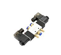 RLZQSGOT Électrovanne pneumatique 220V 4V220-08 Air 5 Voies 2 Positions 1/4 "Bobine en Alliage Interne DC 12V DC 24V AC110V(W 12mm Fittings,DC 24V)