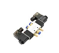 RLZQSGOT Électrovanne pneumatique 220V 4V220-08 Air 5 Voies 2 Positions 1/4 "Bobine en Alliage Interne DC 12V DC 24V AC110V(W 10mm Fittings,DC 12V)