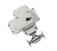 RLZQSGOT Vanne à Boisseau sphérique électrique sanitaire à Plate-Forme Haute de 19 mm 220 V 110 V 12 V 24 V Vannes à Boisseau sphérique à Montage Rapide en Acier Inoxydable de Type Pince(110VAC)