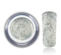 RM Beautynails - Gel à paillettes - En forme de larmes - Argenté - Pour UV et LED - 5 ml