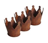 RM E-Commerce Couronne rouillée - Diamètre : 9,5 cm - Décoration de jardin - Aspect rouille - Décoration pour le jardin et la maison