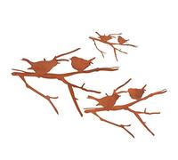 RM E-Commerce Lot de 3 décorations de jardin en forme de famille d'oiseaux - En patine